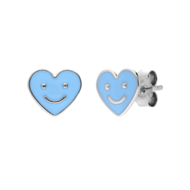 Zilveren kinderoorknoppen smiley