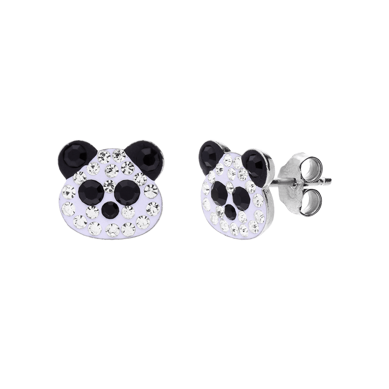 Zilveren kinderoorknoppen Panda
