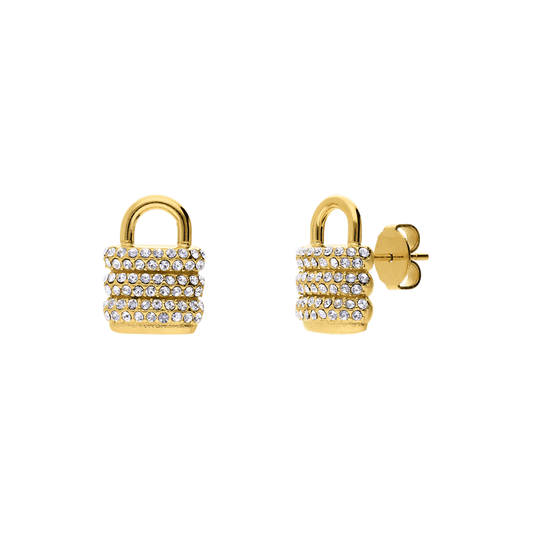 Guess Ohrstecker aus goldplatiertem Edelstahl mit Kristall für Damen