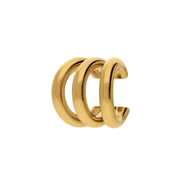 Breiter Ohrclip aus stahl mit Goldbeschichtung