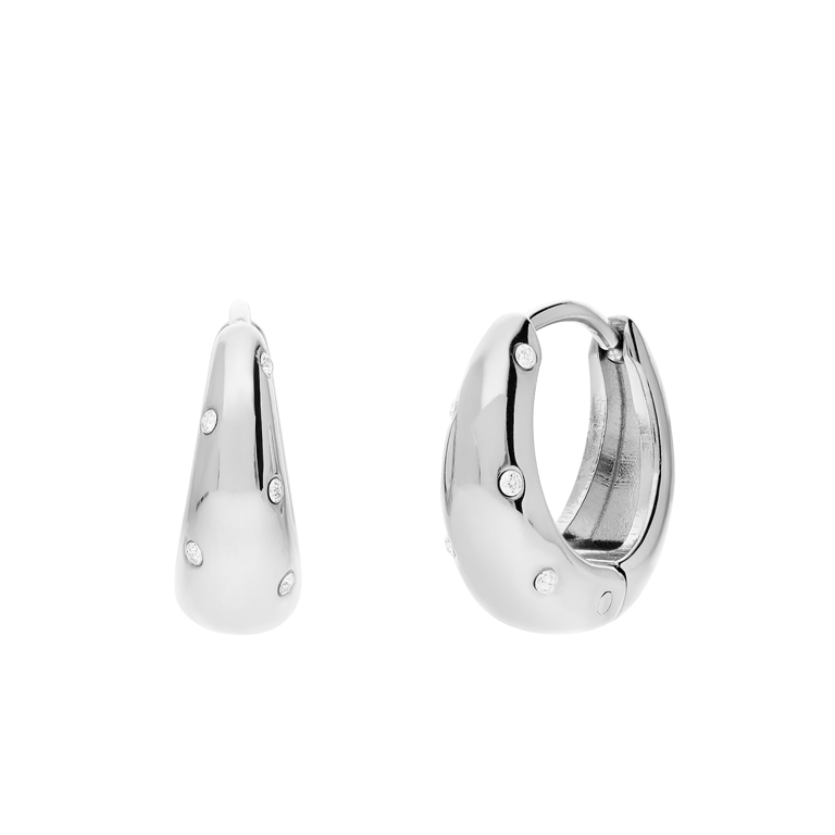 Stainless steel oorringen met kristal voor dames
