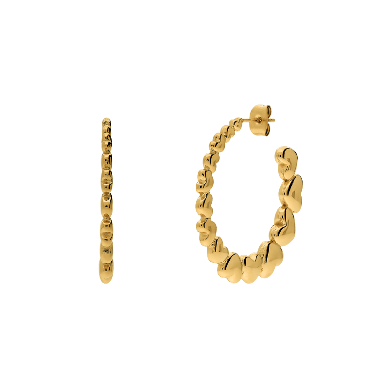 Stalen goldplated oorringen harten