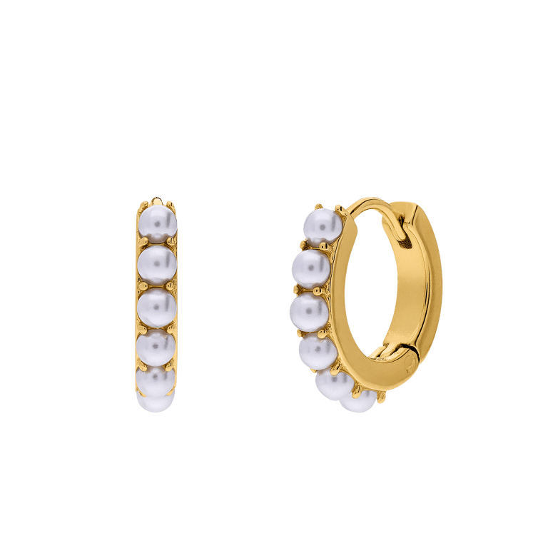 Stainless steel oorringen met parel voor dames
