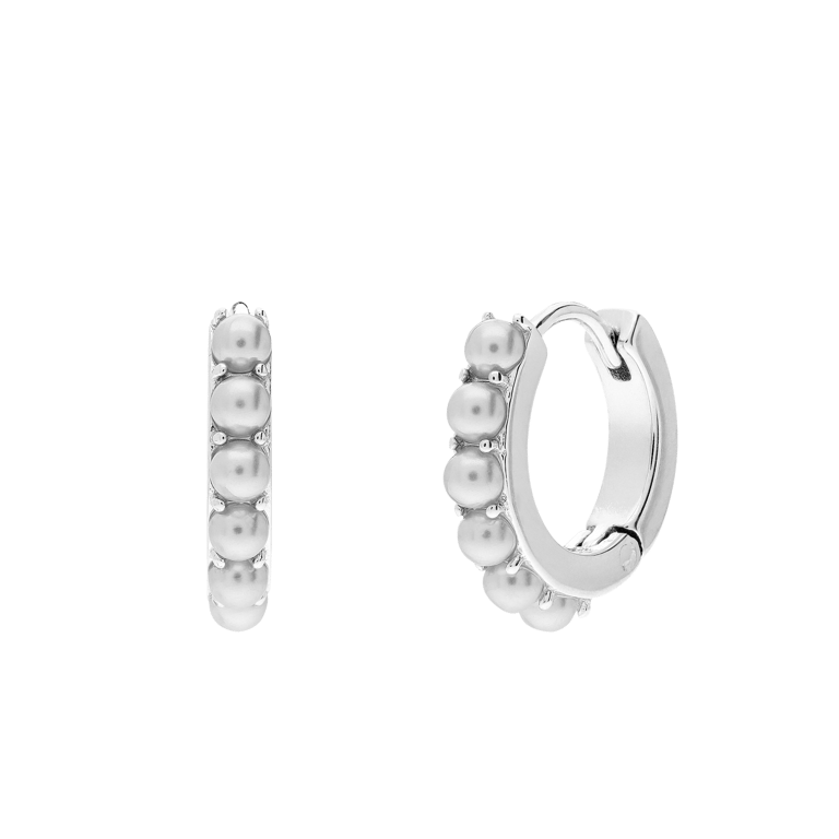 Stainless steel oorringen met parel voor dames