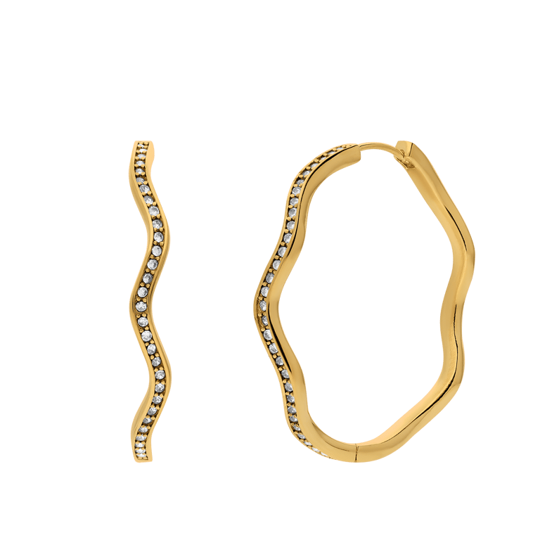 Stainless steel oorringen met kristal voor dames