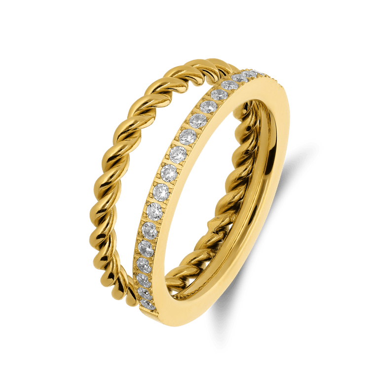 Stainless steel ring met zirkonia voor dames