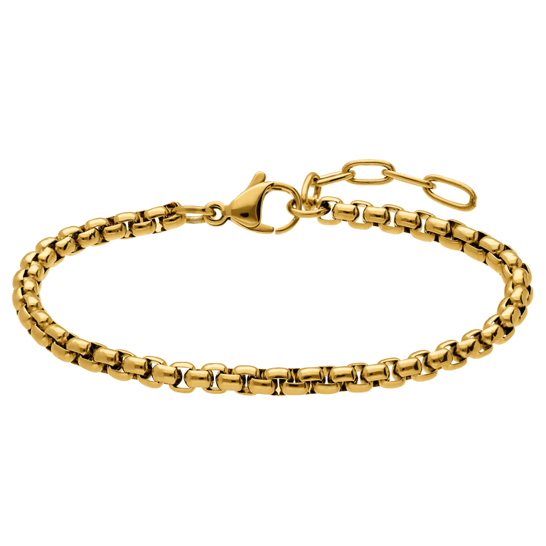 Stainless steel goldplated schakelarmband voor dames