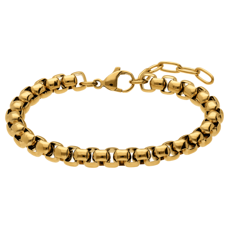 Stainless steel goldplated schakelarmband voor dames