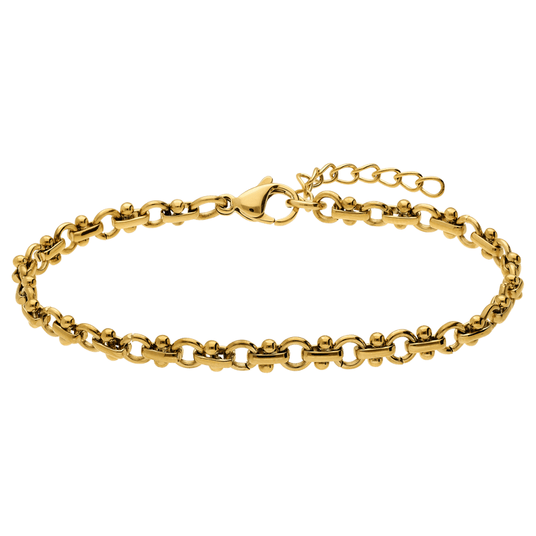Edelstahl goldbeschichtetes Gliederarmband für Damen