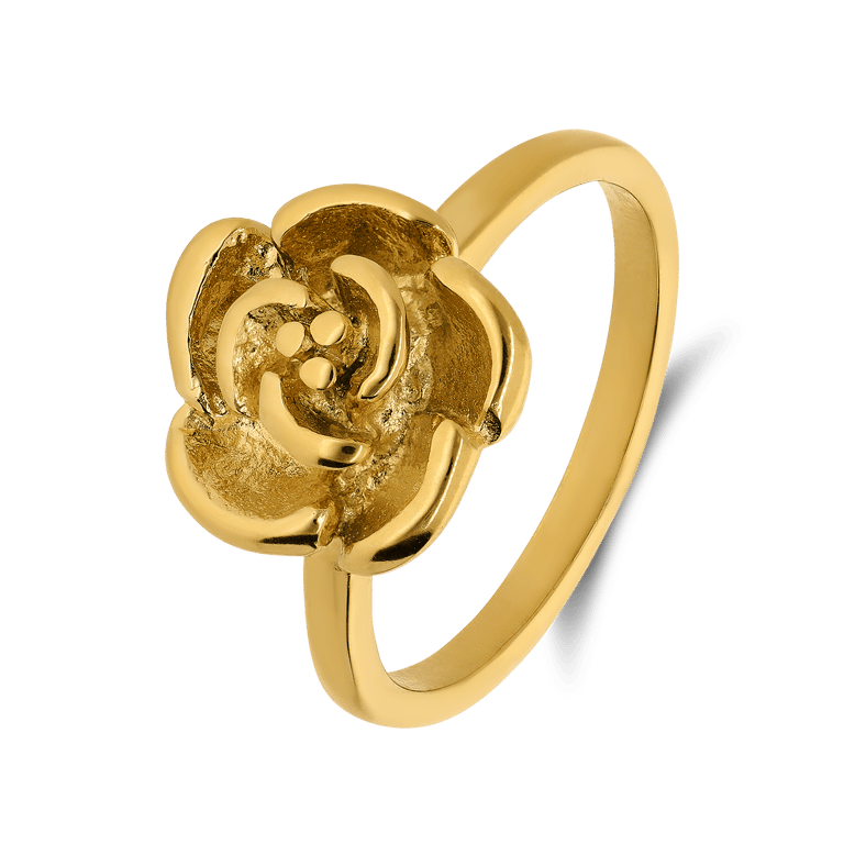 Edelstahlring mit Goldbeschichtung für Damen