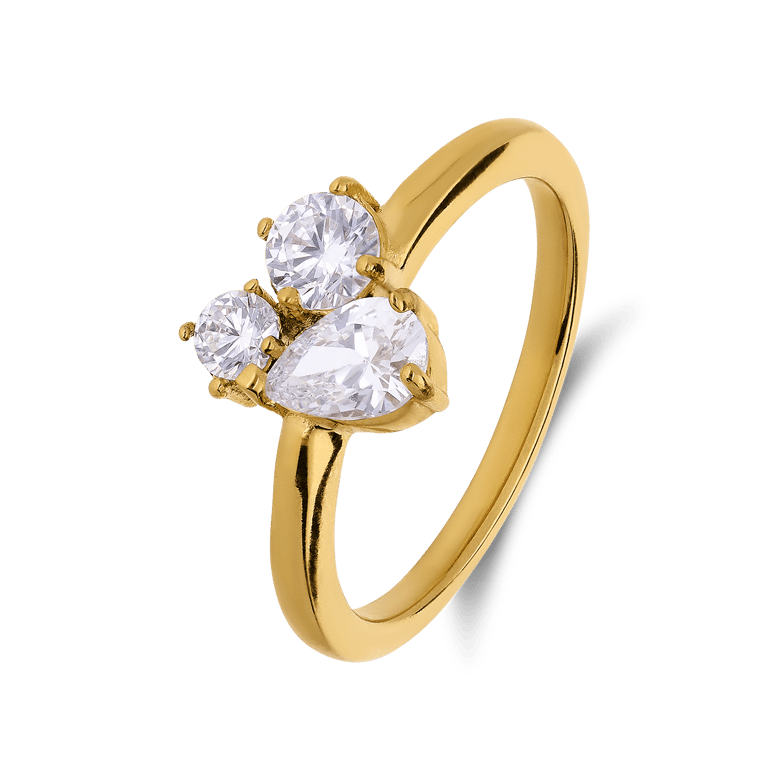 Stainless steel ring met zirkonia voor dames