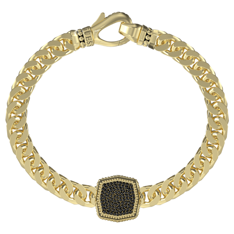 Guess heren stainless steel goldplated armband met hanger