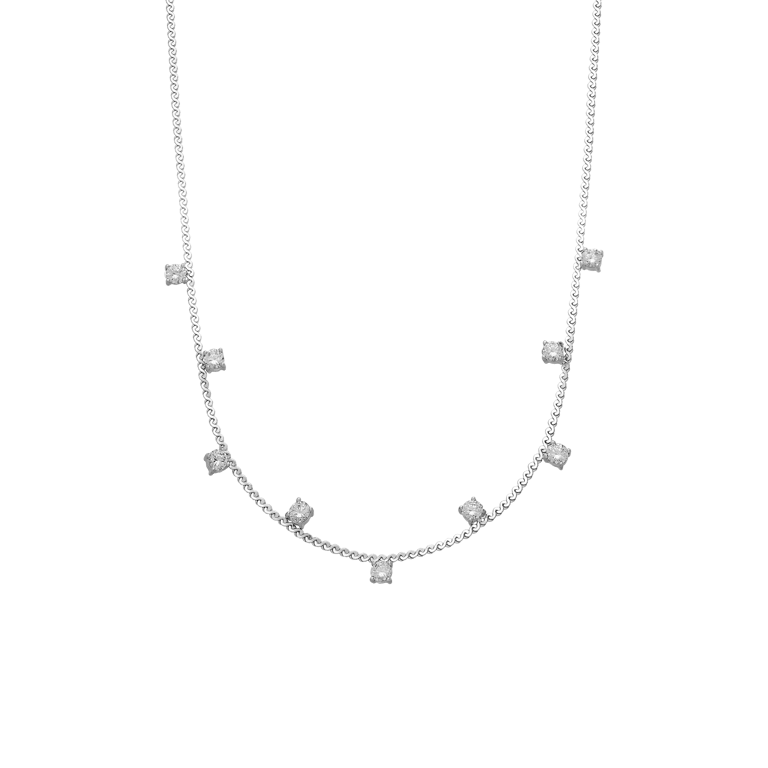 Stainless steel ketting met zirkonia voor dames