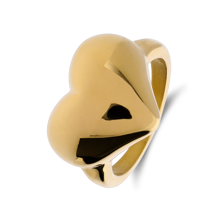 Stainless steel goldplated ring hart