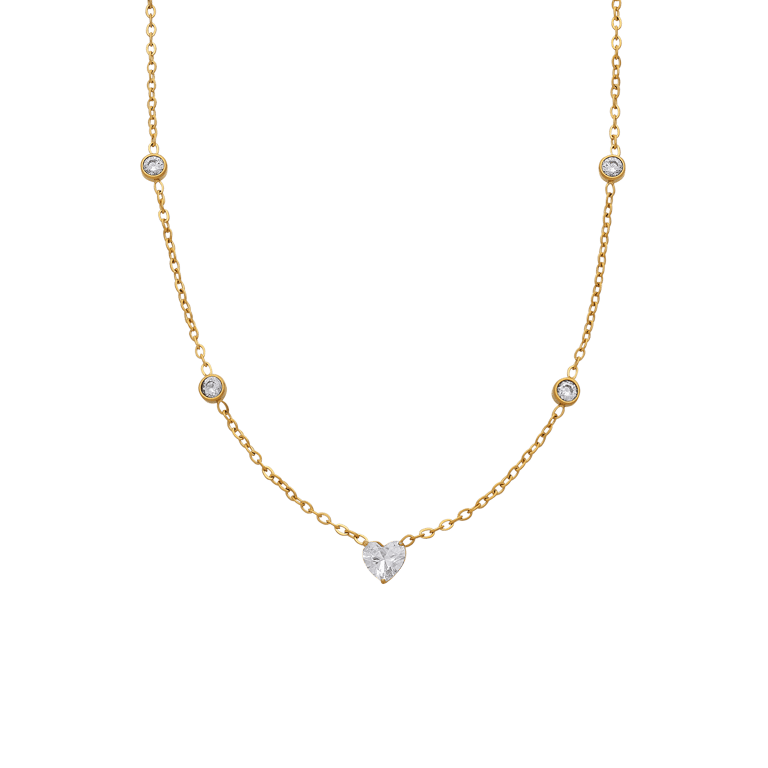 Stainless steel ketting met hanger met kristal voor dames