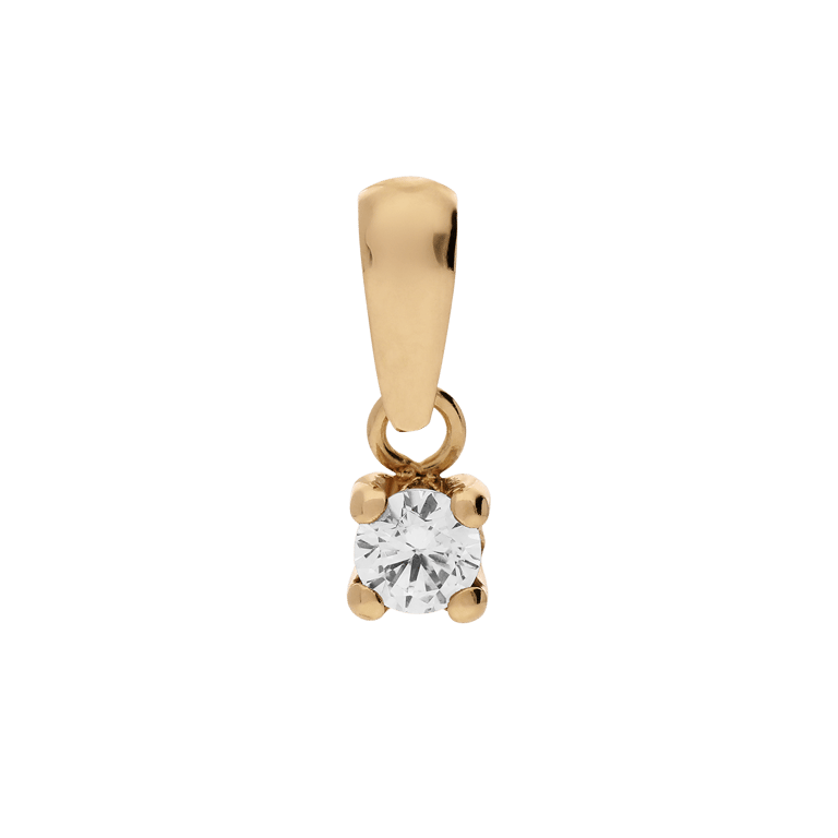 14 karaat geelgouden hanger met zirkonia voor dames