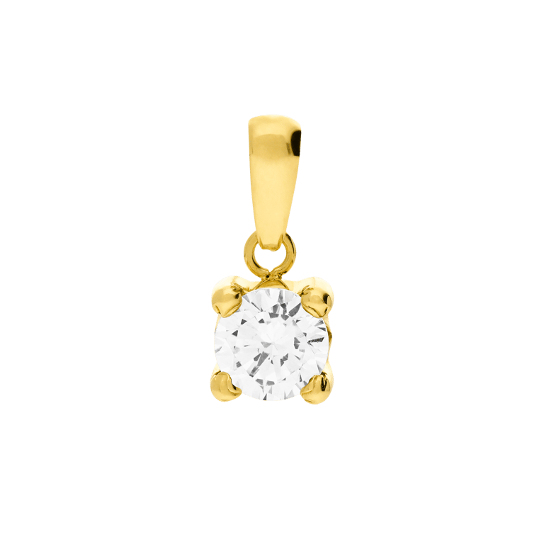 14 karaat gouden hanger met zirkonia 5mm