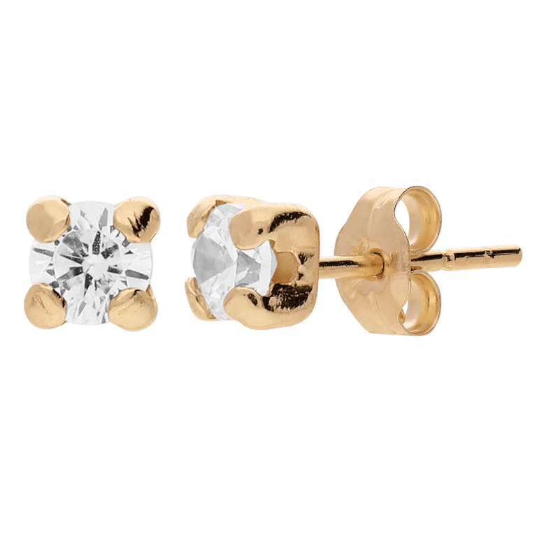 14 Karat Gold-Ohrstecker mit Zirkonia für Damen