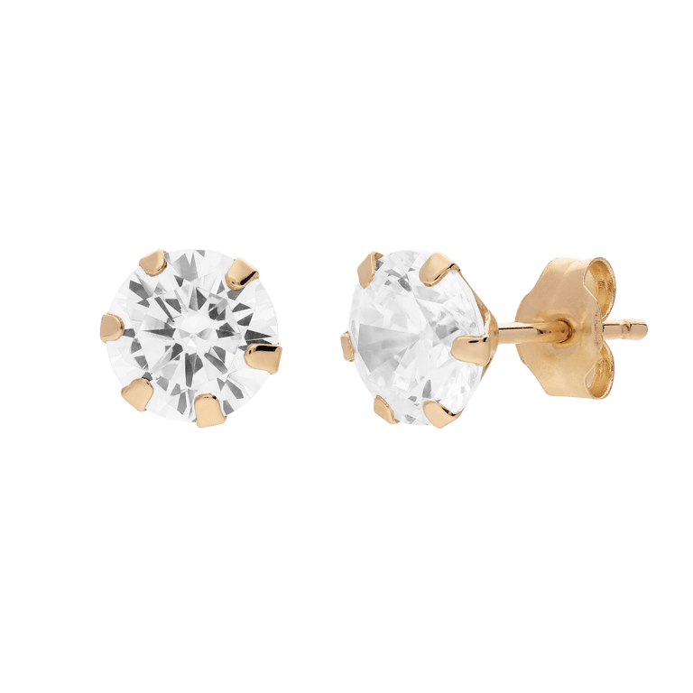 14 Karat Gold Ohrstecker mit Zirkonia für Damen