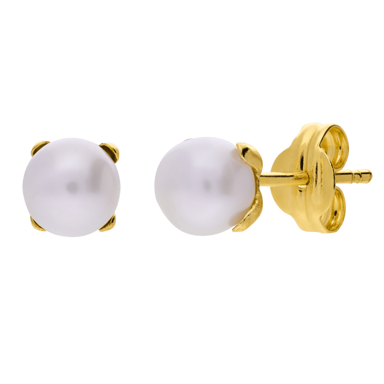 14 Karat Gold-Ohrstecker mit 4 mm Süßwasserperle