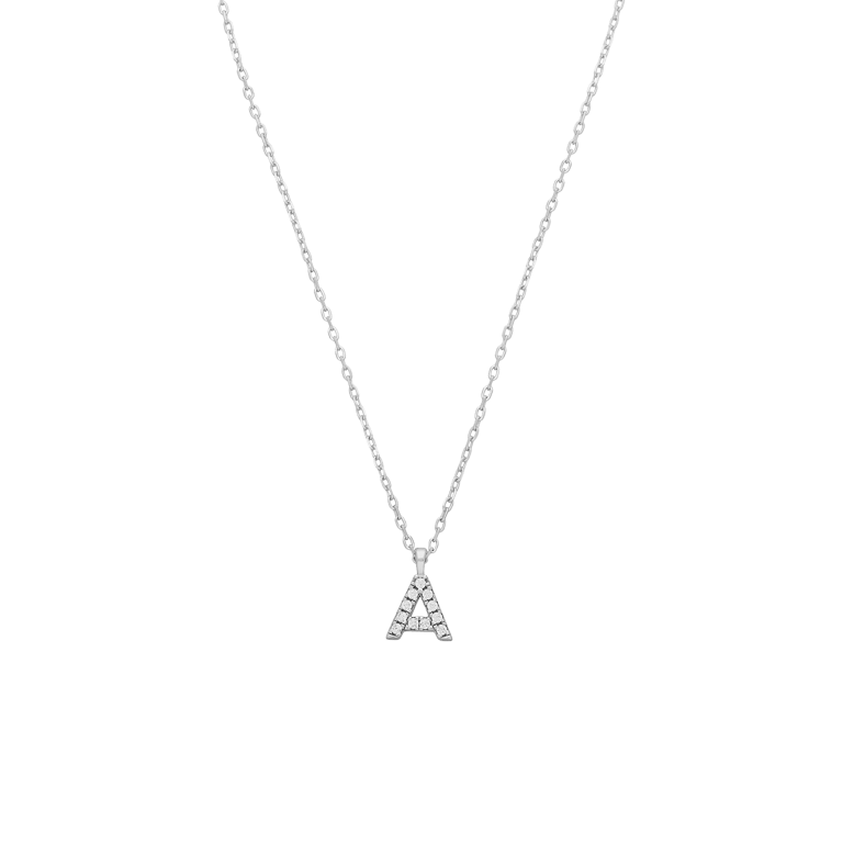 Silberne Kette mit Buchstabenanhänger für Damen