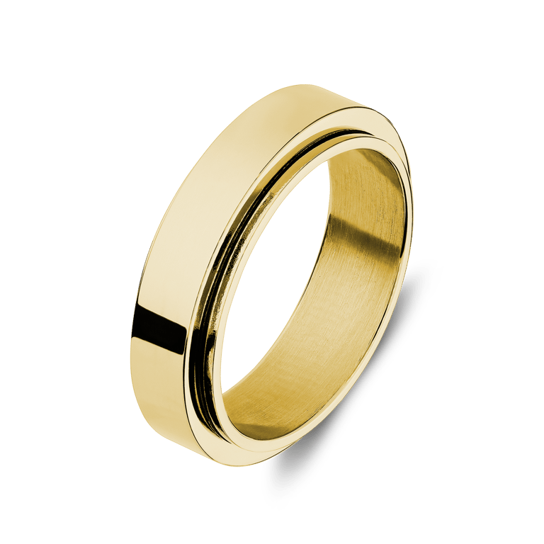 Stainless steel goldplated anxiety ring