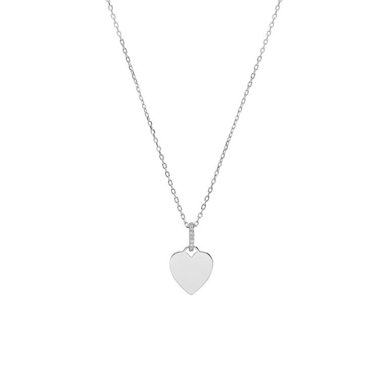 Zilveren ketting met hanger met plating met zirkonia voor dames