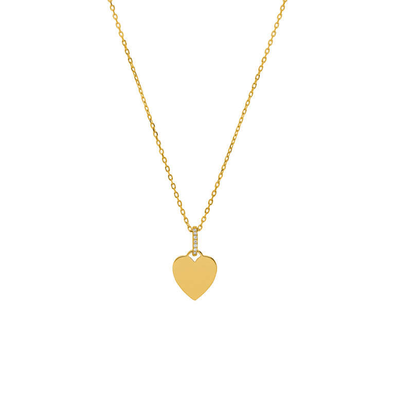 Zilveren goldplated ketting met hanger met zirkonia voor dames