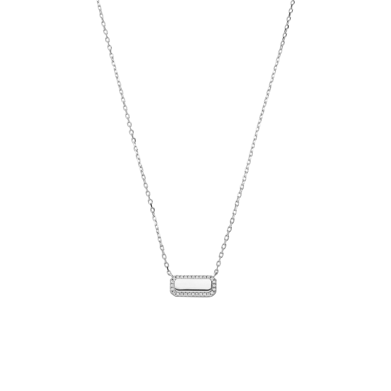 Zilveren ketting met hanger met zirkonia voor dames