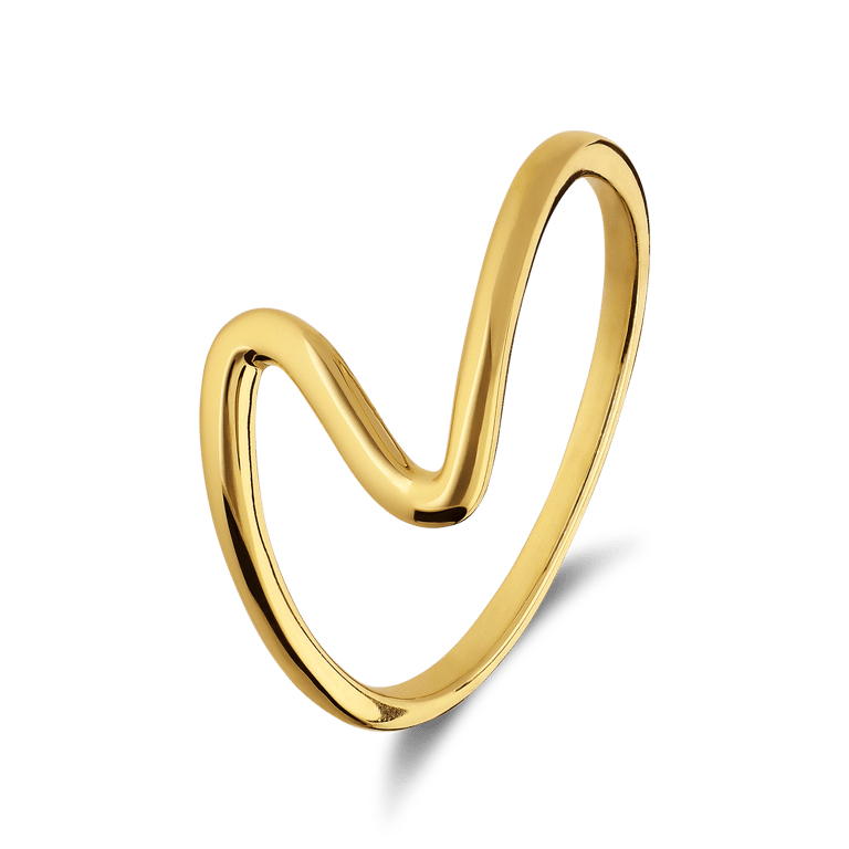 Zilveren goldplated ring golf