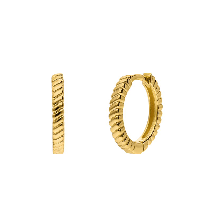 Zilveren goldplated oorbel