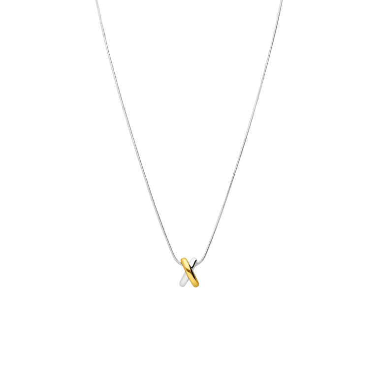 Zilveren bicolor ketting 