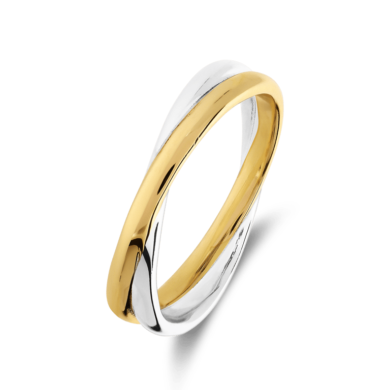 Zilveren bicolor ring