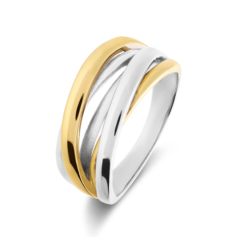 Zilveren bicolor ring