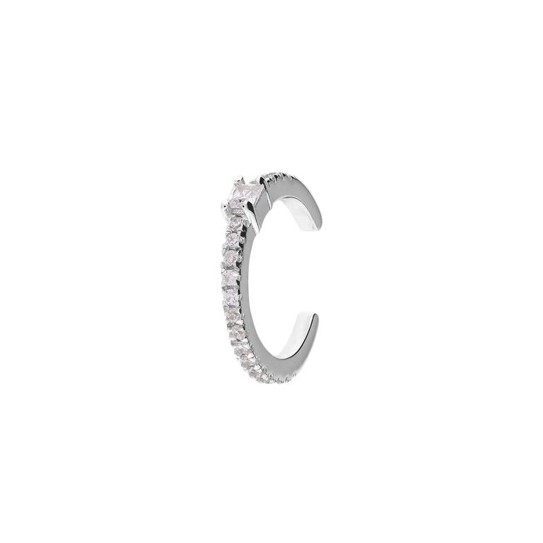Zilveren earcuff met zirkonia