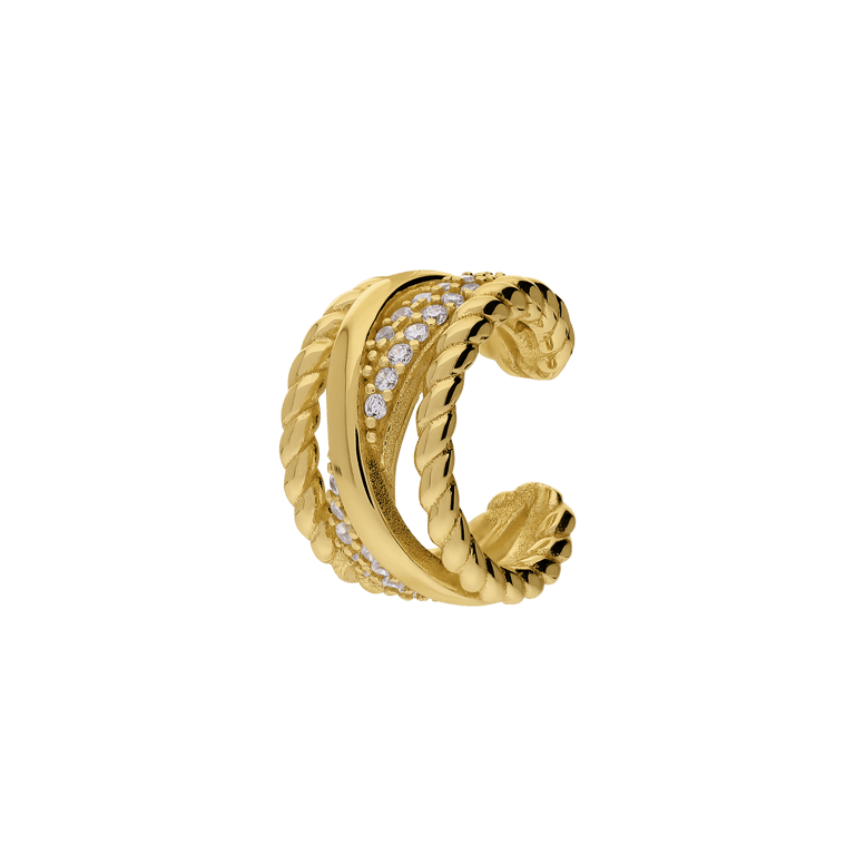 Silberne, goldbeschichtete Ohrmanschette