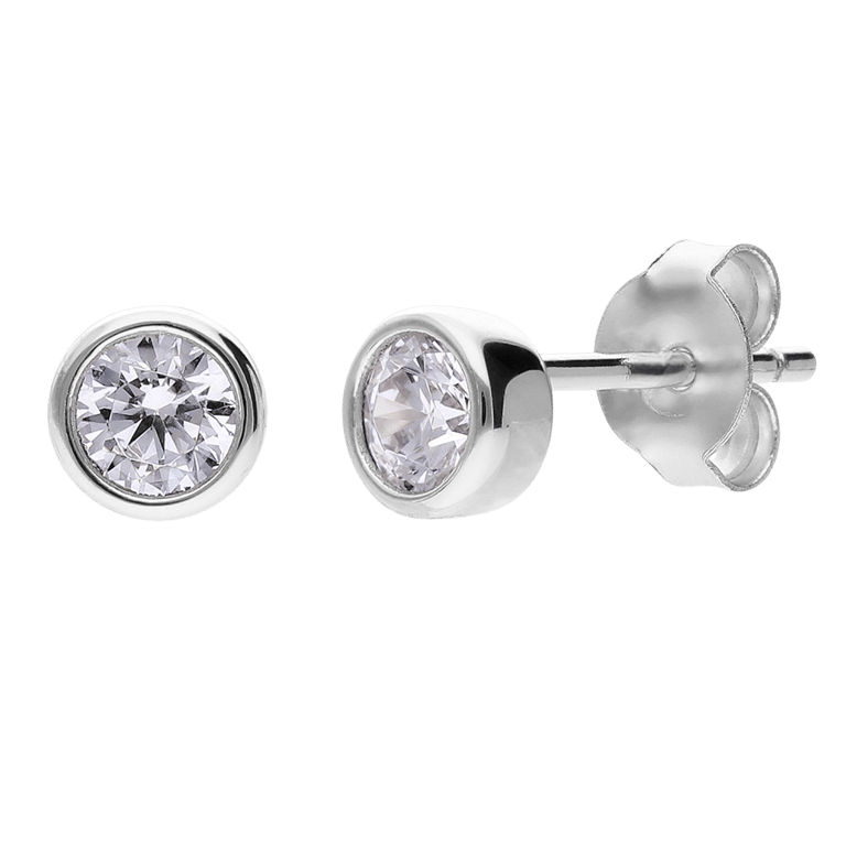 Silberne Ohrstecker mit Zirkonia