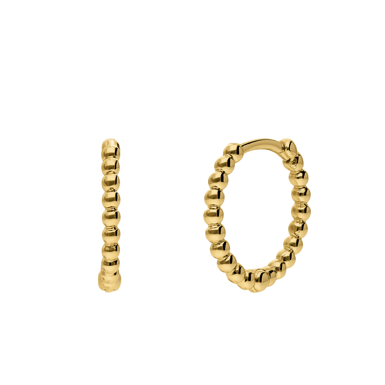 Zilveren goldplated oorbellen 15mm