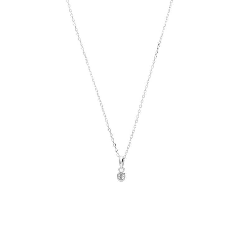 Zilveren ketting met hanger met zirkonia 