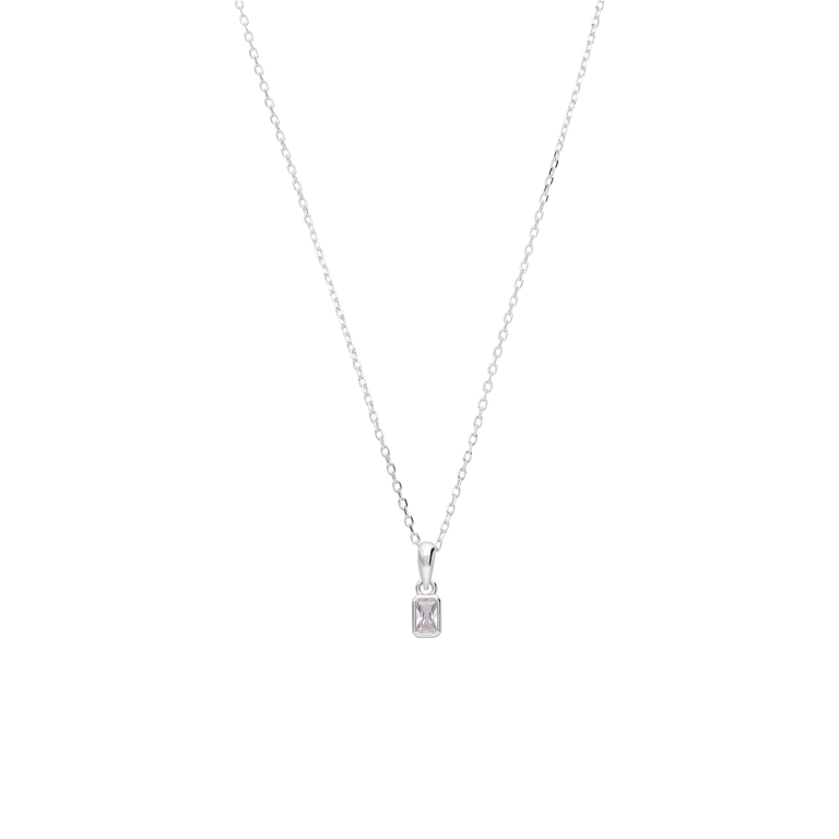 Silberne Kette mit Anhänger mit Zirkonia