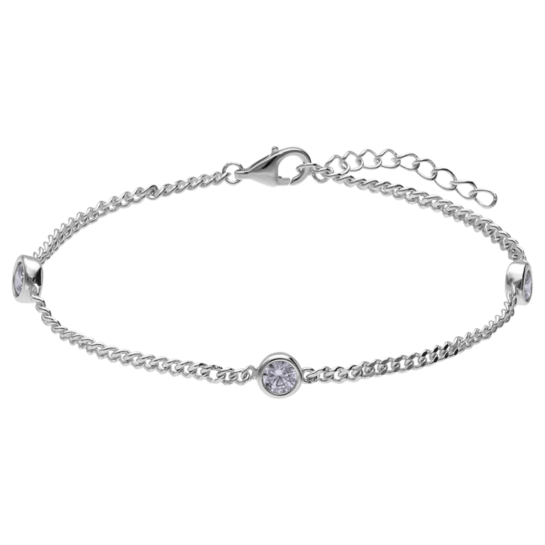 Silbernes Armband mit Zirkonia