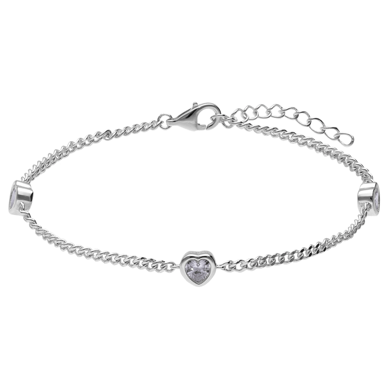 Silbernes Armband mit Anhänger und Zirkonia