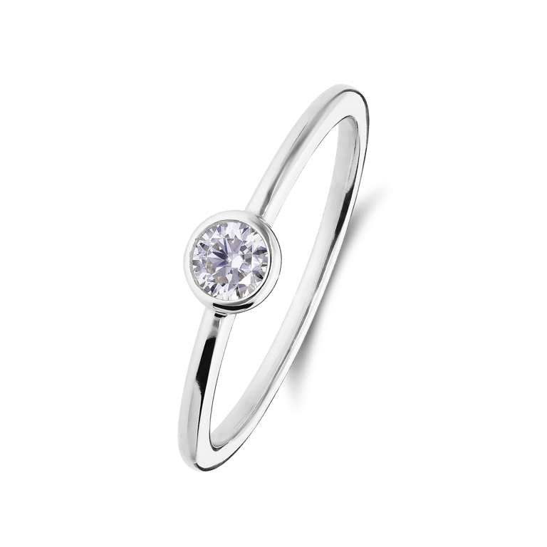 Zilveren ring met zirkonia