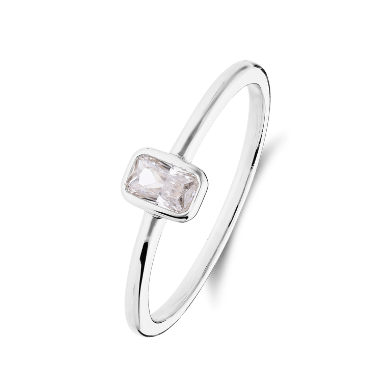 Silberner Ring mit Zirkonia