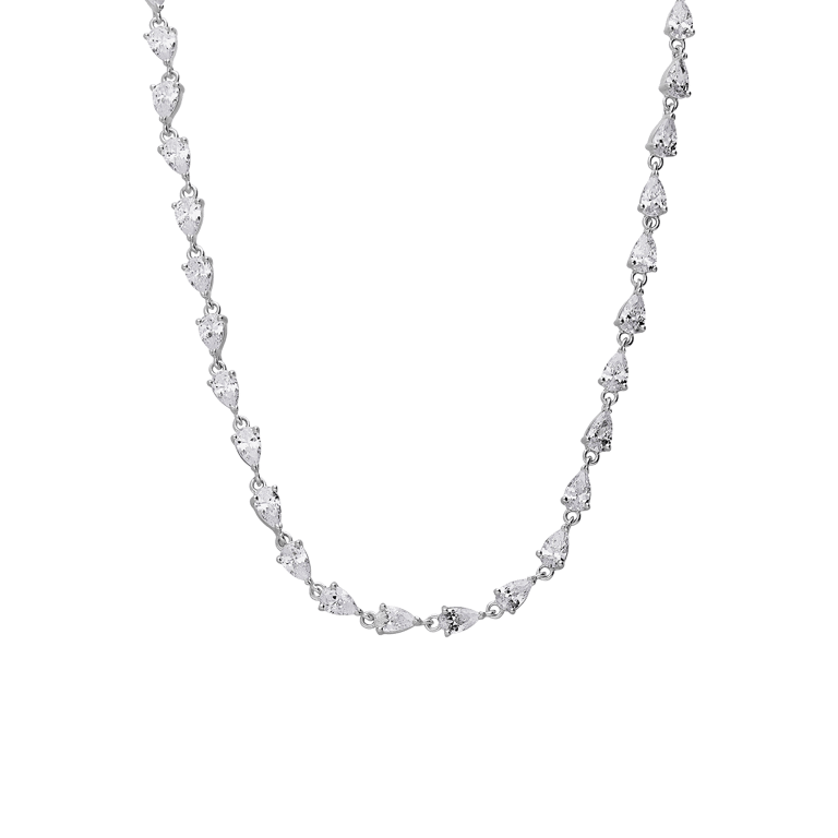 Zilveren ketting met zirkonia