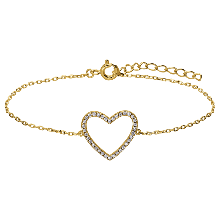 Zilveren goldplated armband met zirkonia