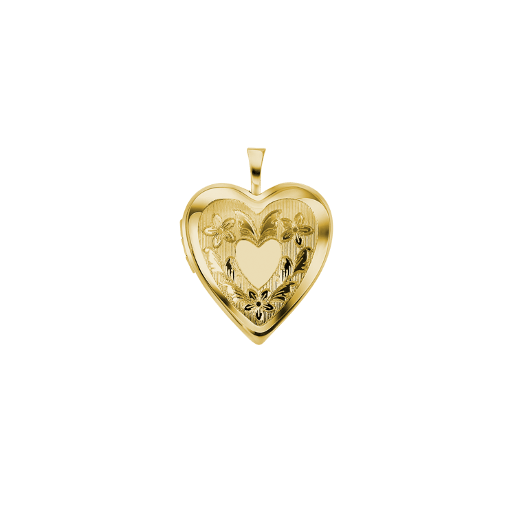 Zilveren goldplated hanger medaillon hart voor dames
