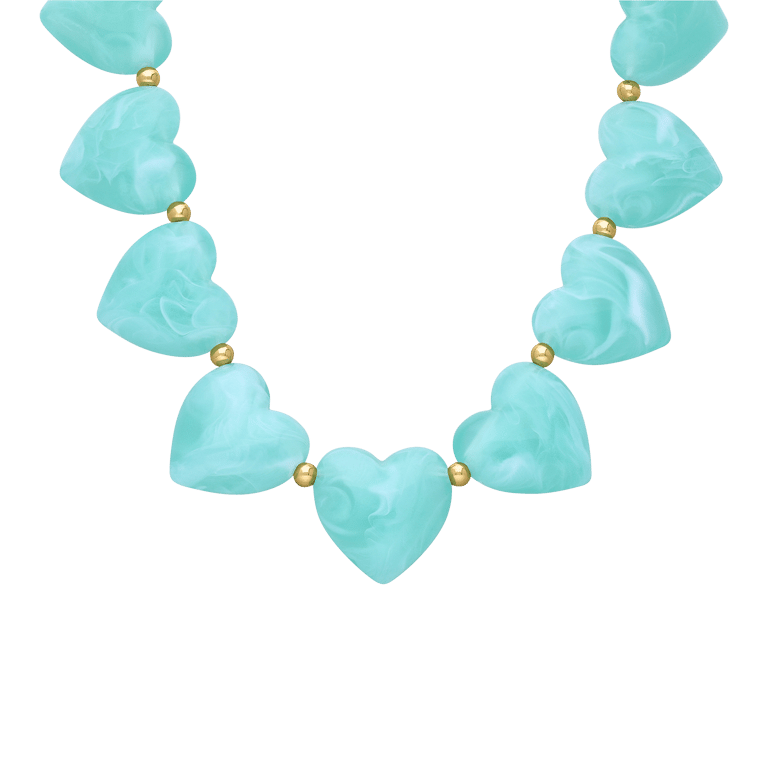 Stainless steel kralenketting hart voor dames