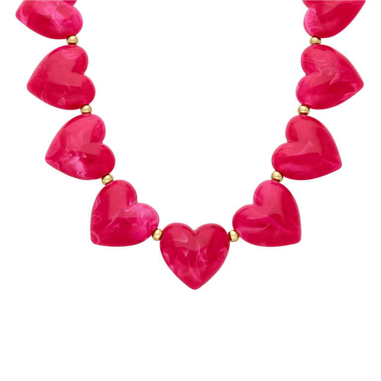 Stainless steel kralenketting hart voor dames