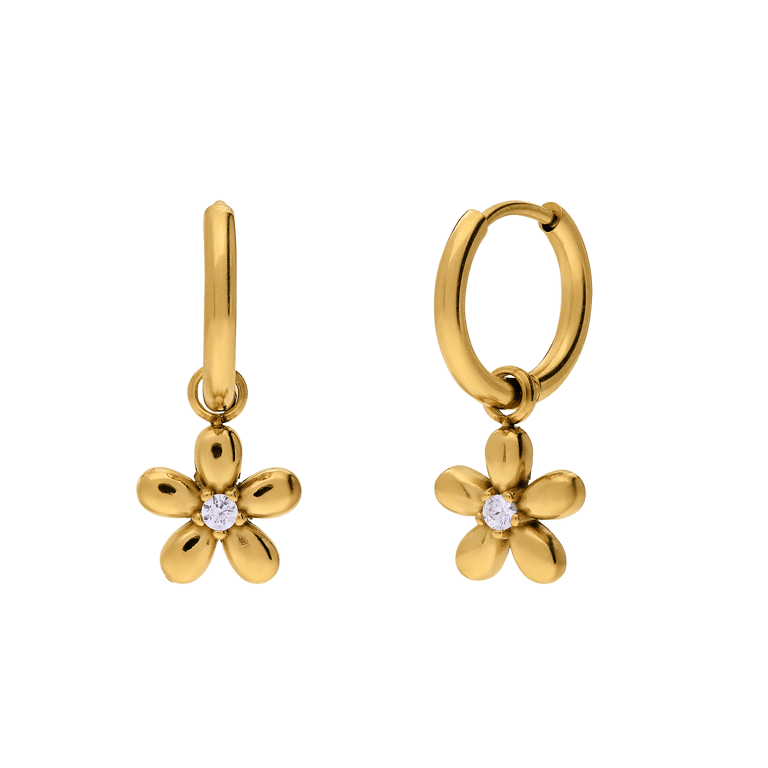 Edelstahl-Blumenohrringe für Damen
